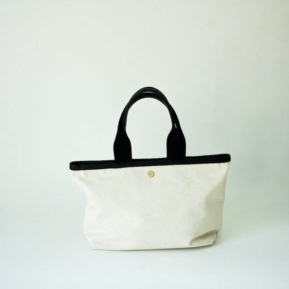 Skagen White Canvas  with black leather trim Tote - Picture 6 of 9